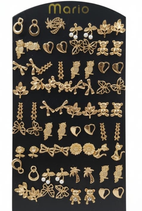 24-Pairs Gold-Tone Stud Earrings Combo Set 24-Pairs Gold-Tone Stud Earrings Combo Set